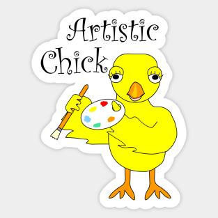 Artistic Chick Sticker